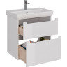 Тумба LEMARK BUNO 70 см под раковину, подвесная/напольная, 2 ящика, белый глянец LM04B70T
